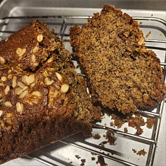 Delicious. Used heb gluten free flour, subbed 1/4 cup sugar for brown sugar, added ceylon cinnamon, clove and chopped walnuts into batter then sprinkled extra walnuts on top with oats and pumpkin seeds. 