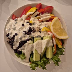 I did a bit different version with cucumber and creme fraiche in a sauce, however this was very good and fresh dinner!