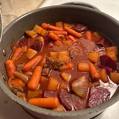 Perfect fall dish- the chili flakes add more warming spice then spicy spice. I did use 1tbs tomato paste and 1tbs of eggplant spread and red wine instead of white wine. Planning on making this more often but be sure to start early.