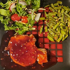 This was amazing.   I didn't use the pressure cooker because my porkchops were not very thick and I was worried about over cooking them.  I also didn't have any sweet chili sauce, so I used Mike's Hot Honey to add some spice.