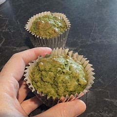 It was a dense muffin as described. It had an after taste of spinach so my kids didn't like it so much. I will use it as a breakfast alternative for my husband and myself but not for my kids unfortunately. I feel it could improve by adding something to hide the spinach flavour more. 