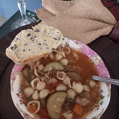 This was delicious! I added a cup of beef broth and about a tablespoon of grated Parmesan to deepen the broth, and paired with an olive cheese loaf.