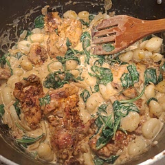 Really delicious sauce base, but I didn't enjoy it with the gnocchi.

Next time if make this exact recipe but w pasta instead
