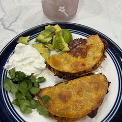 I’m not a bean person, but these are delicious! I am impressed with how crispy they came out. I was sure that the bean mixture would make it soggy.

I did end up using beef broth because I’m not vegetarian and my goal was to find a taco filling to replace beef.