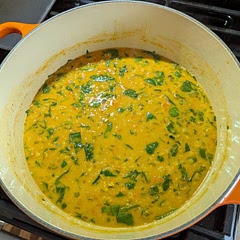 This was good and a nice vegetarian option. The coconut milk helped bring it together. Everything was minced, but I'm curious about using larger veggie chunks.