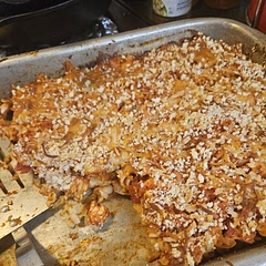 Some else said it was bland, but I always spice things up for my family. I added fresh garlic, onion, sal, and pepper. I used a Classico marinara, Basil and add fresh basil. So for us it was delicious. 