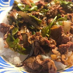 The beef is very tender. I put it in the freezer for 30 minutes so I could slice it thinly. I also steamed the snow peas before adding them to the stir-fry because I like them tender. The flavor lacked some oomph, nothing a little salt and pepper couldn't fix. I served it over steamed jasmine rice. 
