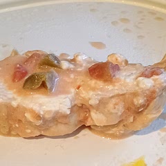 I made this in the crock pot so there was a lot of sauce. Cream cheese resolidified even after warming it up so it does need to be blended. There is a lot of extra juice due to the added broth for this cooking method, so you can use it for more chicken. I added cauliflower rice to the sauce. 10/10