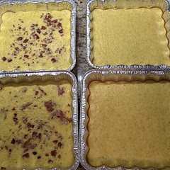 Doubled and bulk cooked in cake pans. Sliced and used to make 24 breakfast sandwiches/burritos 