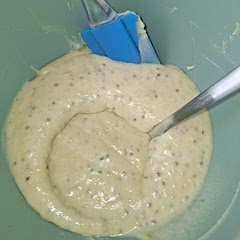 I changed so many things honestly but it still camw out amazing, nice base for my muffins, 
pic of the batter:D