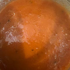 I used one can of whole tomatoes and I can of crushed tomatoes and bone broth.