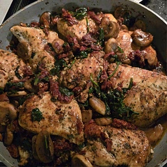 I added spinach at the end before the broth and served it with Quinoa. 