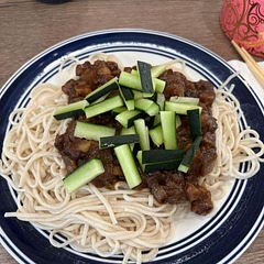 Delicious! Apparently it is supposed to be made with pork belly, and I didn’t know that until I made it home with the groceries and opened the instructions.

I sautéed the daikon with crisco and a teaspoon of liquid smoke to try to make up for it. It was still pretty good!