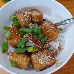 Very, very good! My first time making "breaded tofu" and it turned out crispy. Just make sure to press it enough and get enough cornstarch on there!
I didn't use gochujang since I'm not a fan of spicy things, but the flavor is still great.
