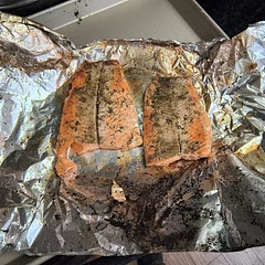 It turned out pretty good I did realize that I shouldn't have removed the skin until after the fact. Overall I'd say it was pretty good mine turned out a little dry but I think it's just cuz I overcooked it.