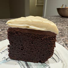 This was delicious! Not too sweet, very dense and moist style cake. I followed the recipe exactly using the weight measurements, but I cut the recipe in half and used a 6” round cake pan. I added 1 tsp espresso powder with the cocoa. Instead of using heavy cream in the frosting I used baileys. Under the frosting layer I added a Jameson whisky ganache. Would definitely make this again. Perfect for st patty’s day!