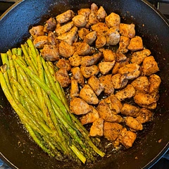 Really easy and yummy! Served on Basmati Rice. With one left over.