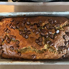 Super easy and so moist. The family ate it all in 6 hours. I’m making it again today except using pecans instead of chocolate chips.