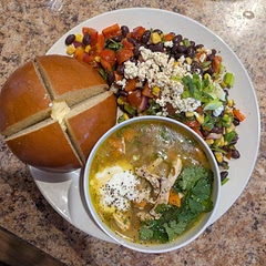 Great. Made with black bean salad and team fortress 2 bun.