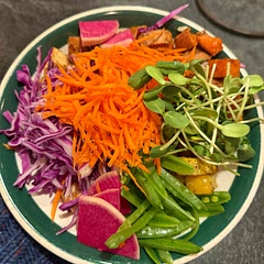 So colorful, fresh and delicious. A good amount of effort so not an everyday thing but always a fun dish.