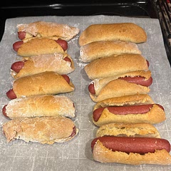 I did something completely different Here… I needed gluten-free croissants or crescent rolls and couldn’t find a recipe that I could use quickly so I used a simple gluten-free dough recipe and made pigs in a blanket… I thought this turned out really well