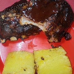 Better than any ribs I've had at a restaurant. I did not make the pineapple Glaze, however. I pulled them out of the oven and slathered on some BBQ sauce I had on hand and put them under the broiler for 5 min. I then sliced up the pineapple and put those under the broiler for 5 min too. So so good!