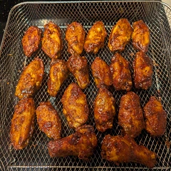These wings turned out amazing! Would highly recommend. Took some time back and forth out of the air fryer but the time was worth it. 8/10. 
