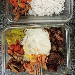 I put my spin on it with brisket! I don't have bowls, so I used glassware and was able to meal prep! I made 3 veggie/rice containers to use later. I'm used to making stir fry. Making this was a small tweak: have a plate next to my stove and put to side each ingredient after cooking :)