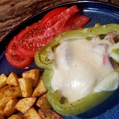 Hubby approved! He said it tasted like a cheesesteak sandwich but fresher. As far as the peppers, it's a personal choice on how long to cook them. I went for 30 minutes to still have a crunch. Served with air fryer roasted potatoes and a fresh sliced tomato. 