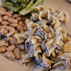 Not exactly like beef stroganoff but it is good and eealy quick to make. I would make again for sure! I added mushrooms and some mustard.