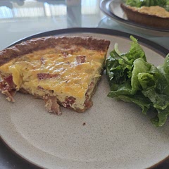 Can use less bacon, cut bacon more and also reduce bacon more.