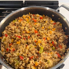 Season the rice while its cooking in the chicken broth with slap yo momma cajun seasoning and its perfect.