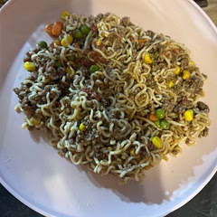 I used low sodium beef stock. Peas, corn and carrots, I omitted the onion. I browned the ground beef I seasoned it with pepper, garlic powder and onion chips.