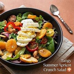 If you like dried Apricot, you will love this tangy, crunchy, refreshingly summer salad.