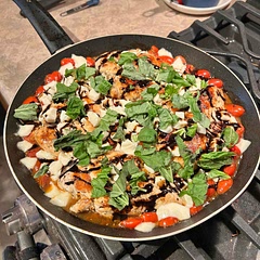 So tasty! I have a garlic & onion intolerance, so I left those ingredients out, but it was still pretty good without them! Next time I will add more herbs. But oh what a delight to cook with fresh basil YUM!! I’m hearing there’s a way to buy balsamic glaze premade from the store, and I’m thinking I’ll do that next time too since my glaze hardened while I was cooking everything else and I had to heat it up again.