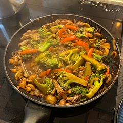 Added some spices. Not sure if the broccoli is fully cooked. Looks delicious