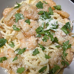 Super easy to make. I added an onion, just seemed like a good idea. I also seasoned my shrimp with the webber garlic parmesan, very simple and delicious! 