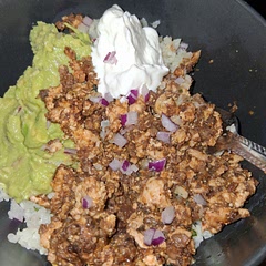 I used ground chicken instead of beef and added some sour cream.  
