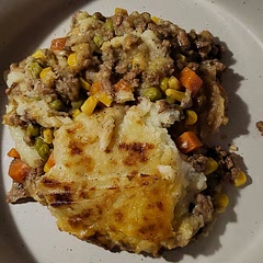 Used lamb. Added 1/2 cup of red wine to the meat mixture. Doubled the parmesean in the potatoes to 1/2 cup. Broiled for 5 minutes at the end of baking.  Absolutely delicious 😋 