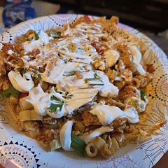 Used rotel in the veggie/meat mix and used ditalini pasta noodles. Kids loved it
