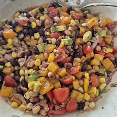 Easy to make! I love salads of any kind, and I'm trying to add more fiber and iron in my diet. I didn't have line juice so I used A.C.V. instead. 