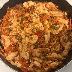Made the recipe but made rice instead of adding noodles. Just added the dish on top of the rice and it was delicious.