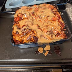 Maybe it was just my pan or the fact that i used too many strawberries but it was leaking some juice into the oven. Either way it turned out fantastic!