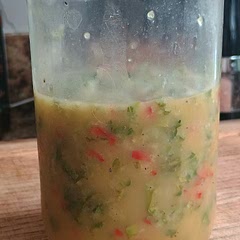 I made this to use on a kale and chicken salad and it turned out great! Will be trying it on other salads as well. The herbs quickly float to the top, so shake well right before serving. 10/10
