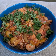Not seasoned enough with just 1 stock cube. Might add tomato puree and more salt next time 