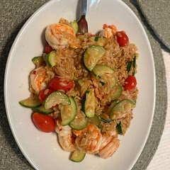 Super easy and yummy, I added zucchini, baby tomatoes, and Parmesan cheese and it was so good. I just added them at the same time as the shrimp