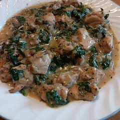 This was pretty good, I added cornstarch because I prefer thicker sauces, and I think next time I'll cut the stock with some heavy cream. Also wish I had cut the spinach smaller. 