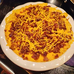 Honestly, fancy cheese dip. Good with potatoes or rice. Added cayenne seasoning & extra bacon. Brown jap. With butter & pepper flakes. Second time swapping for Hatch Chiles. 