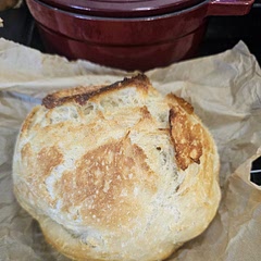 Easiest bread recipe ever! 

House note:
Proof 82° for 1:45. Cook time 35 covered then 15