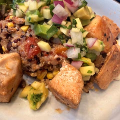 Topped it with Mahi Mahi and Mango salsa. Delish!